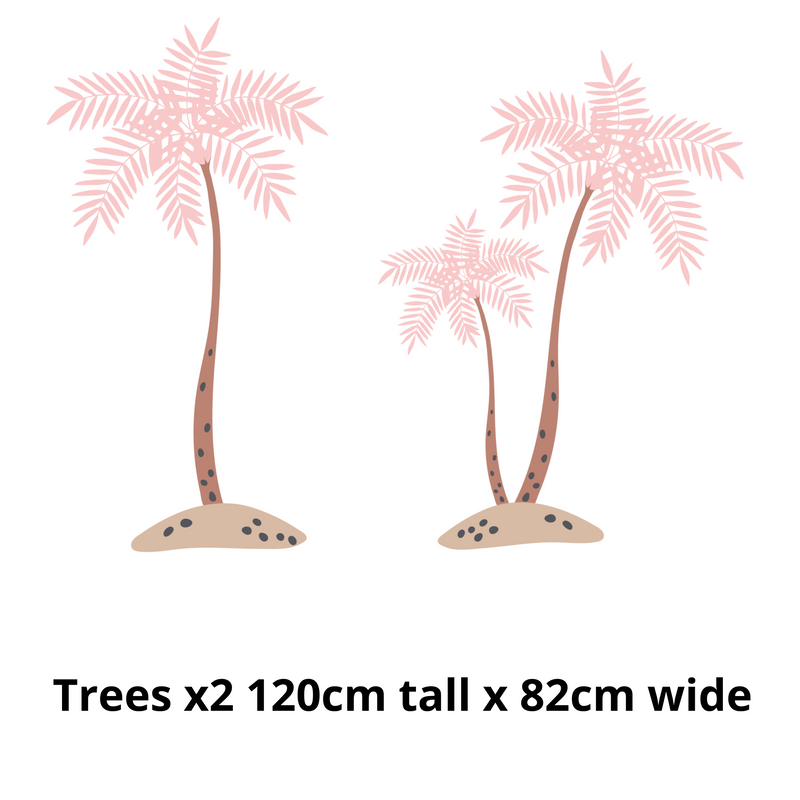 Pink palm tree childrens bedroom and nursery wall stickers