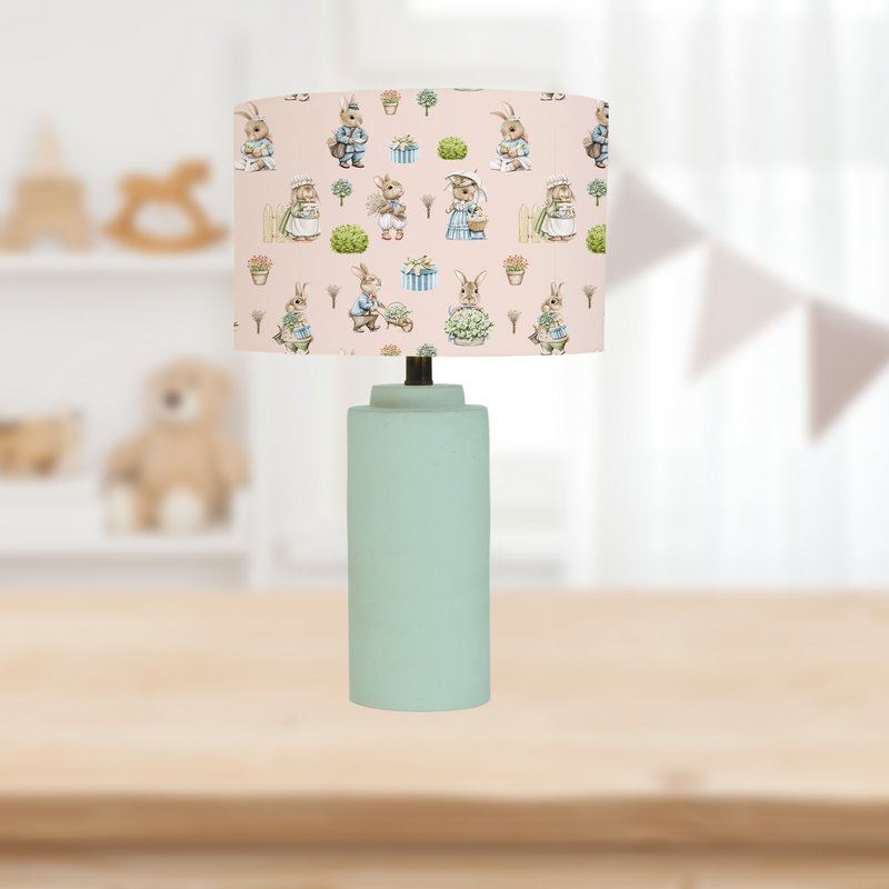 bunny rabbit children's bedroom and nursery lampshade, blush pink