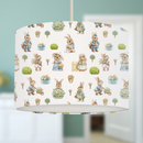 bunny rabbit gender neutral children's bedroom and nursery lampshade, white