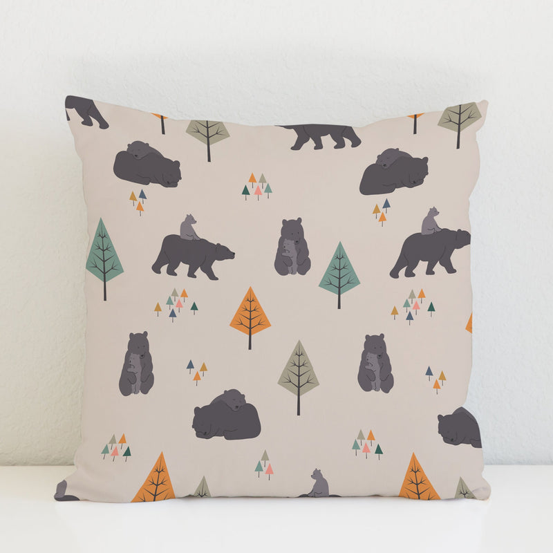 Bear Family Cushion Cover, Natural