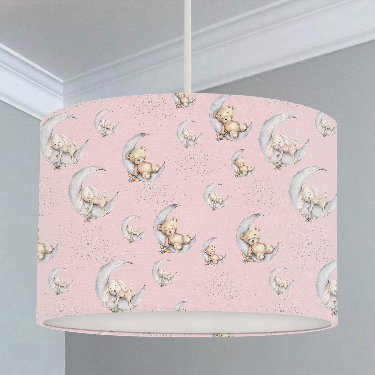 Bedtime for Bunny and Bear Lampshade, Pink freeshipping Big