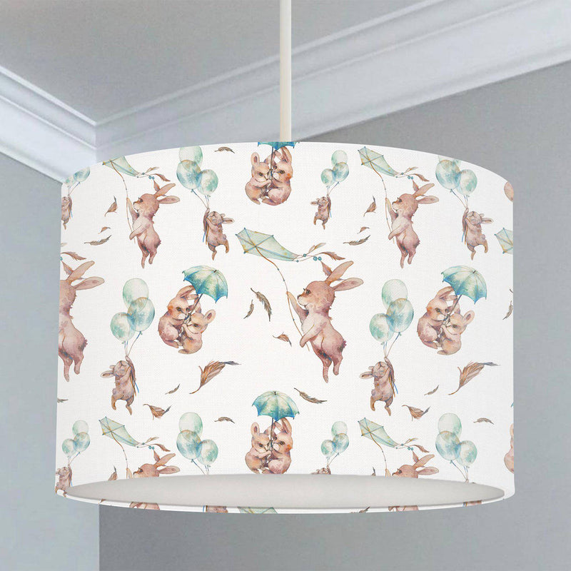 Bunny Rabbit and Balloon Lampshade, White freeshipping - Big Little Bedrooms