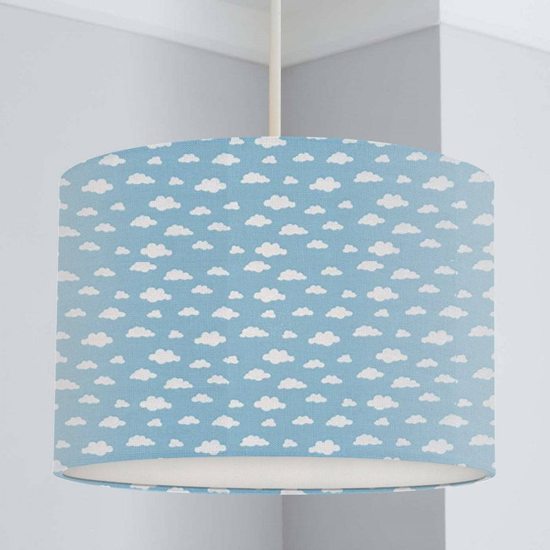 Cloud Print Lampshade, Baby Blue freeshipping - Big Little Bedrooms