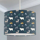 Wilderness Lampshade, Dark Blue freeshipping - Big Little Bedrooms