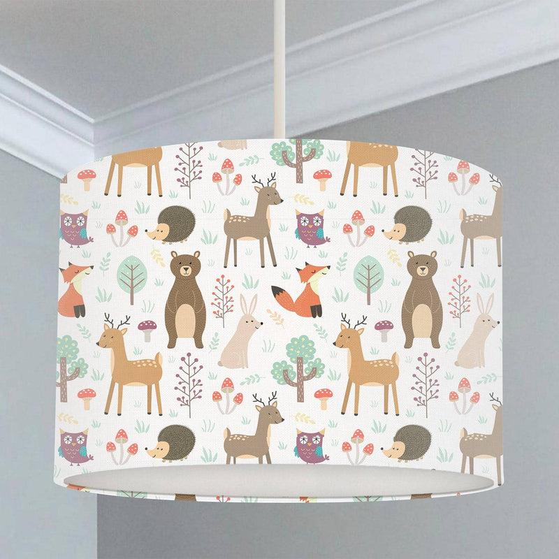 Woodland Animals Lampshade, White freeshipping - Big Little Bedrooms