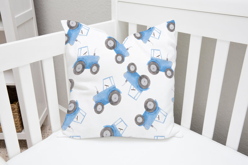 Blue Tractor Cushion Cover