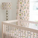 Bunny family blackout lined children's bedroom and nursery curtains, pencil pleat and eyelet, blush pink