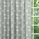Bunny rabbit blackout lined childrens bedroom and nursery curtains, sage green 