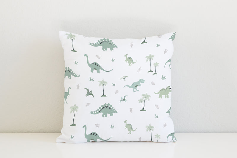 Green dinosaur children's bedroom and nursery bedding, pillows and cushions