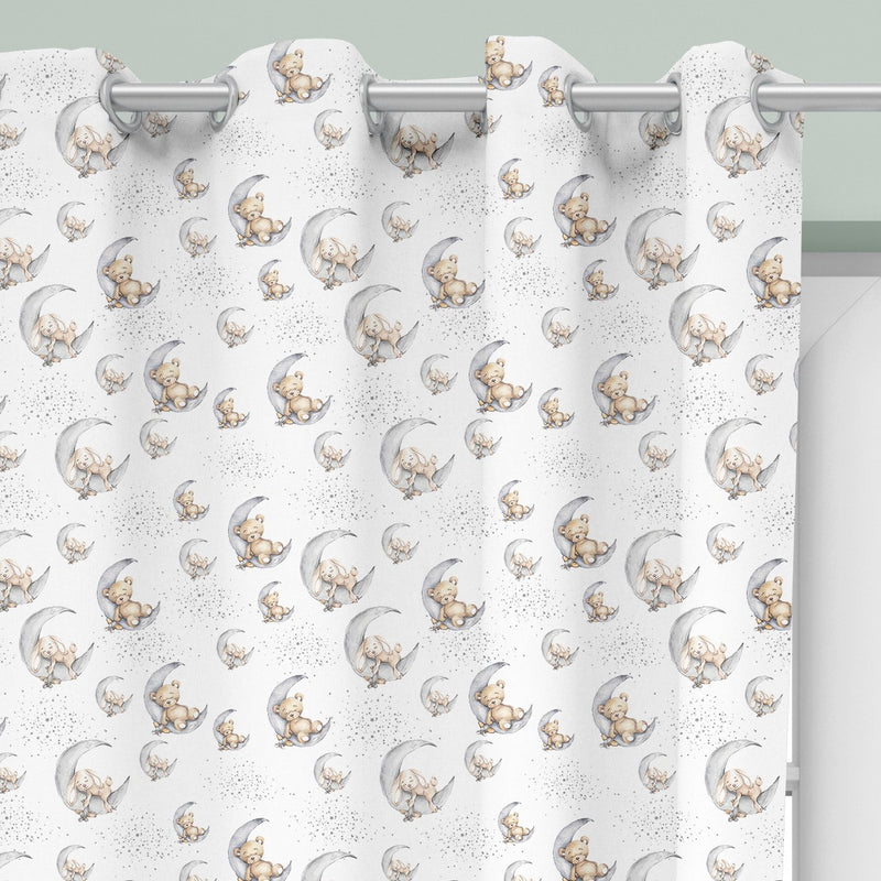 Bedtime for baby and bear curtains, white freeshipping - Big Little Bedrooms