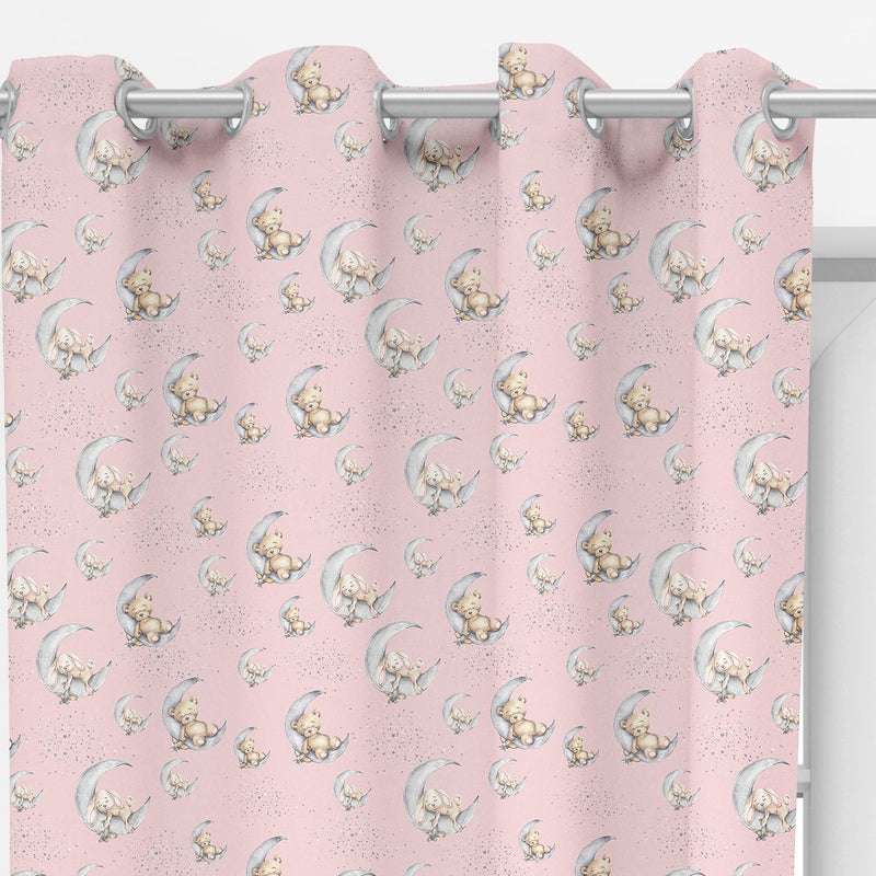 Bedtime for baby and bear curtains, pink freeshipping - Big Little Bedrooms