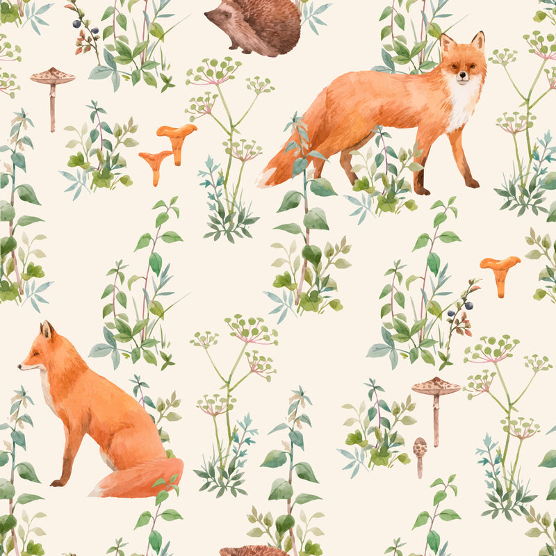 Woodland fox and hedgehog curtains freeshipping - Big Little Bedrooms
