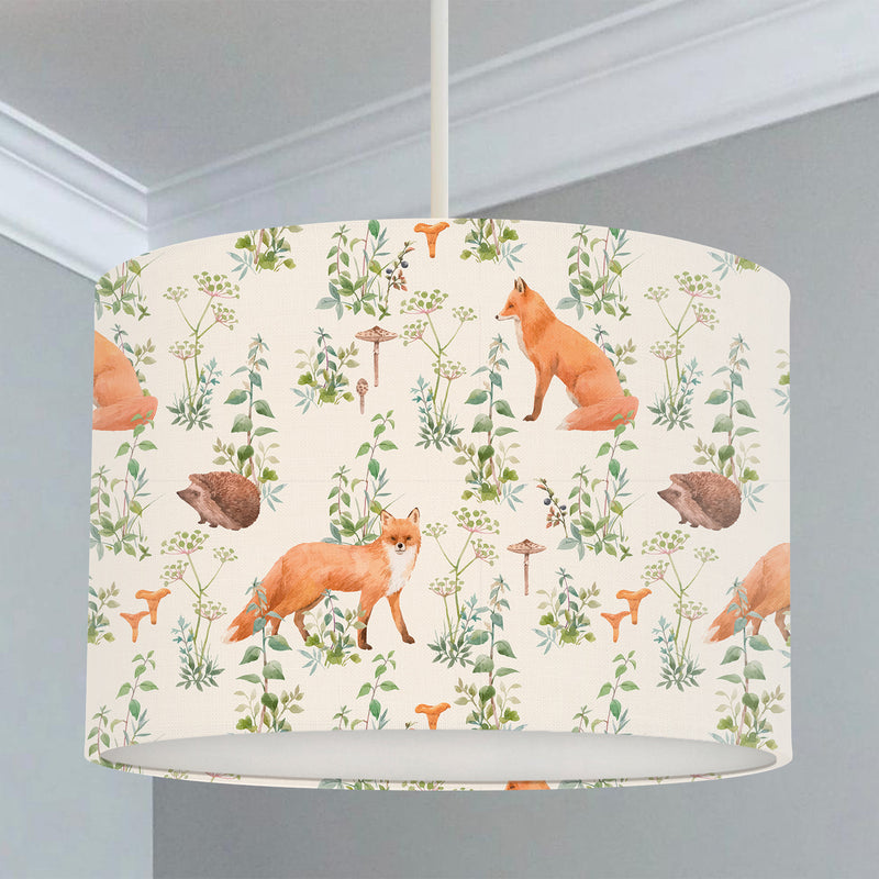 Woodland Fox and Hedgehog Lampshade freeshipping - Big Little Bedrooms