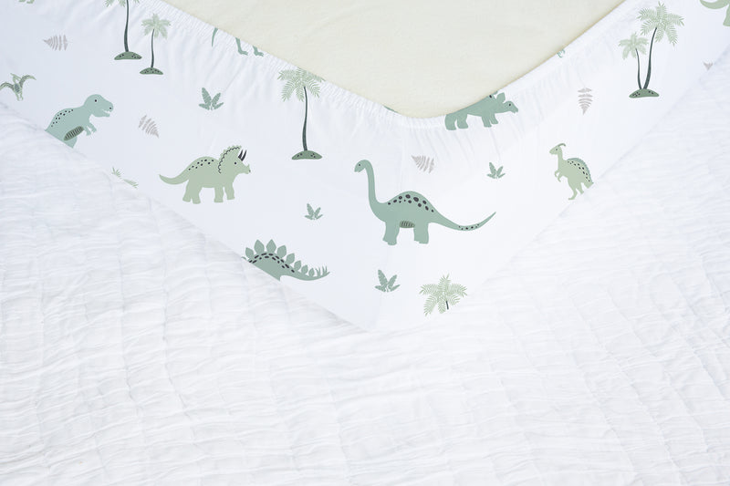 Green dinosaurs children's bedroom and nursery bedding