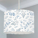  Children's bedroom and nursery lampshade, grey and blue leaves.