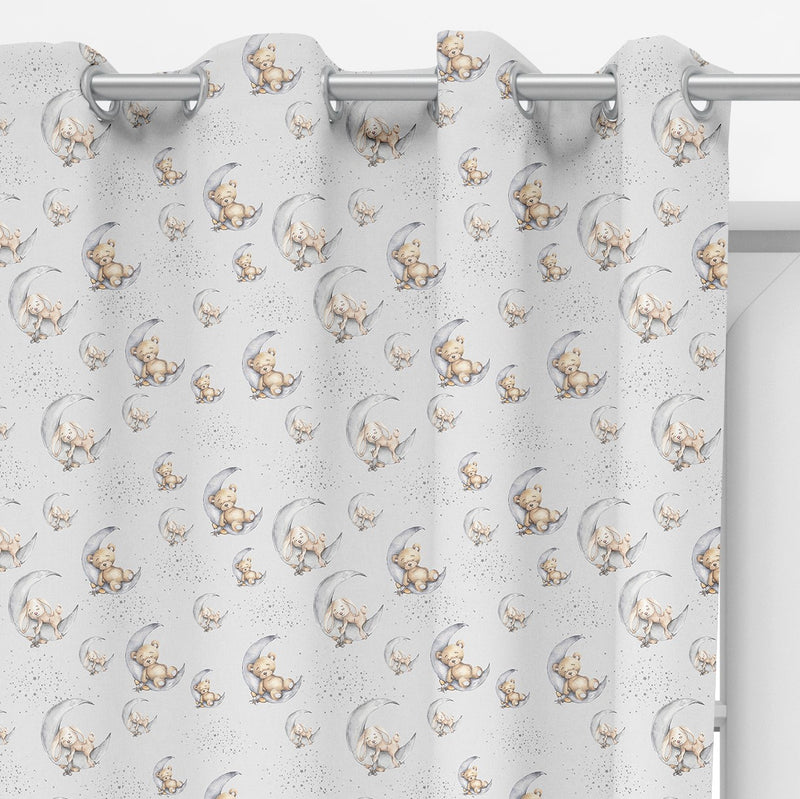 Bedtime for baby and bear curtains, grey freeshipping - Big Little Bedrooms