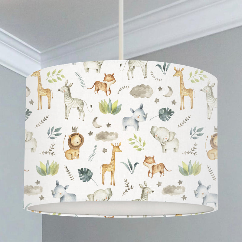 Safari Baby Animals Lampshade freeshipping - Big Little Bedrooms