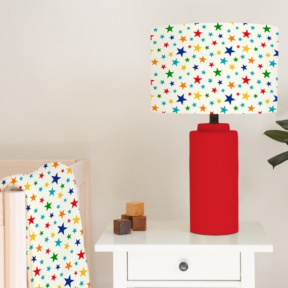 Colourful stars children's bedroom and nursery lampshade lightshade for ceiling fitting or lamp base.