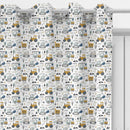 Let's go construction vehicles blackout lined children's bedroom and nursery curtains, pencil pleat or eyelet. 