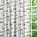 Let's go construction vehicles blackout lined children's bedroom and nursery curtains, pencil pleat or eyelet. 
