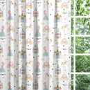 Little princess blackout lined children's bedroom and nursery curtains, pink and mint green, pencil pleat or eyelet. 