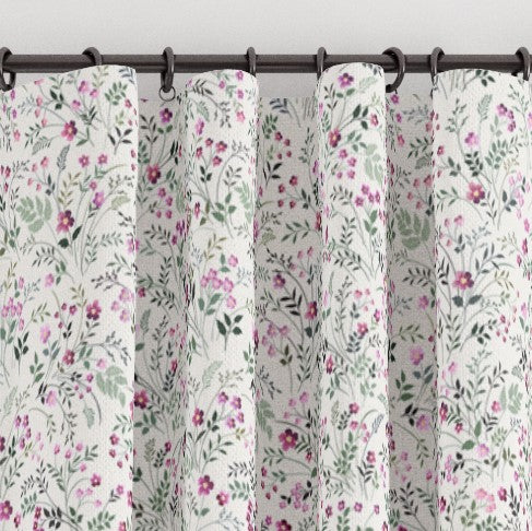 Pencil pleat children's bedroom and nursery curtains in mini florals print. Big Little Bedrooms. Free Shipping. 