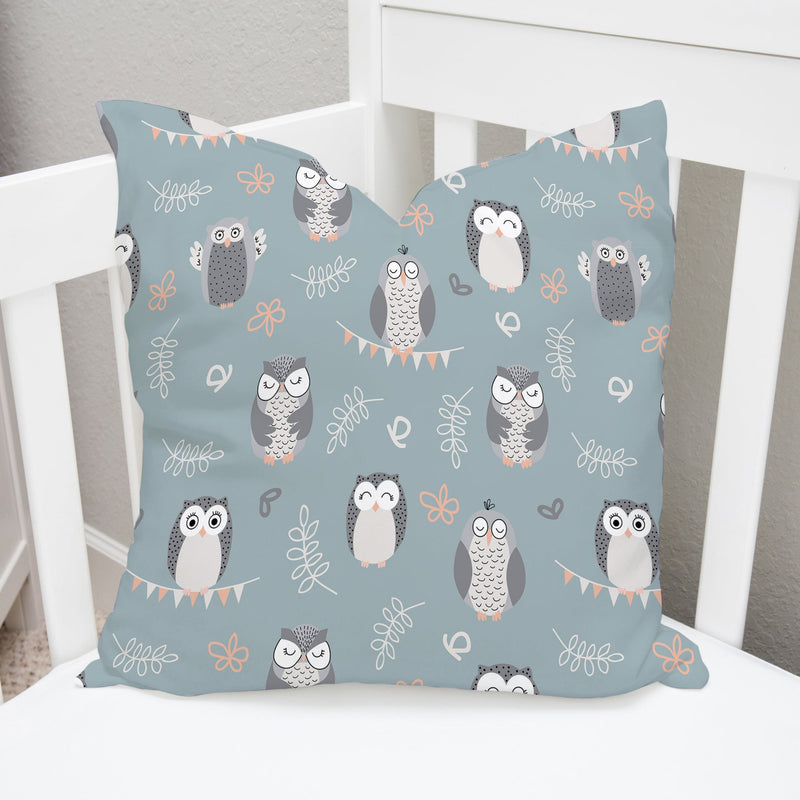 Owl print, children's bedroom and nursery decor, green. Big Little Bedrooms. Free Shipping. 