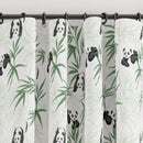 Panda children's bedroom and nursery pencil pleat curtains, green and monochrome