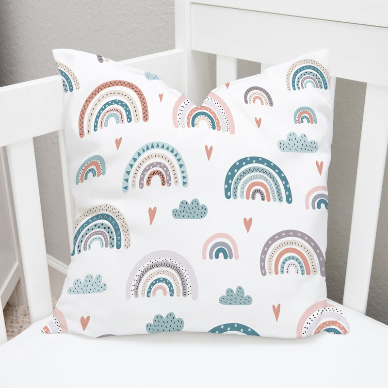 Rainbows, Hearts and Clouds Cushion Cover