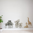 Safari animals wall stickers, unisex, Big Little Bedrooms, Free Shipping