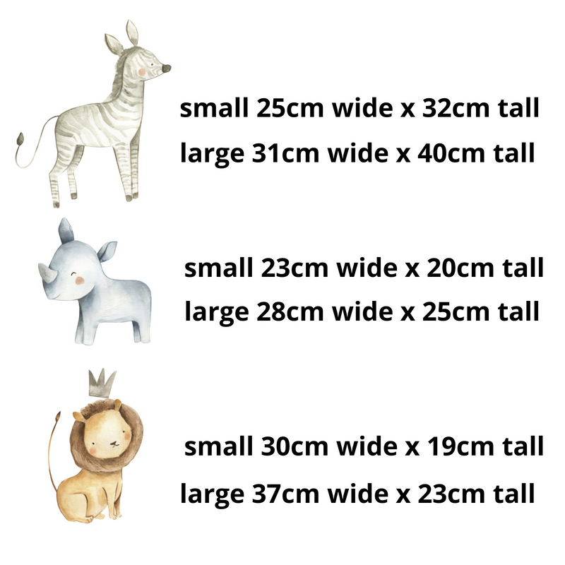 Safari baby animals childrens bedroom and nursery wall stickers. Big Little Bedrooms. Free Shipping. 