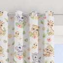 Spring safari baby animals made to measure blackout lined curtains, pink, green, yellow, lavender