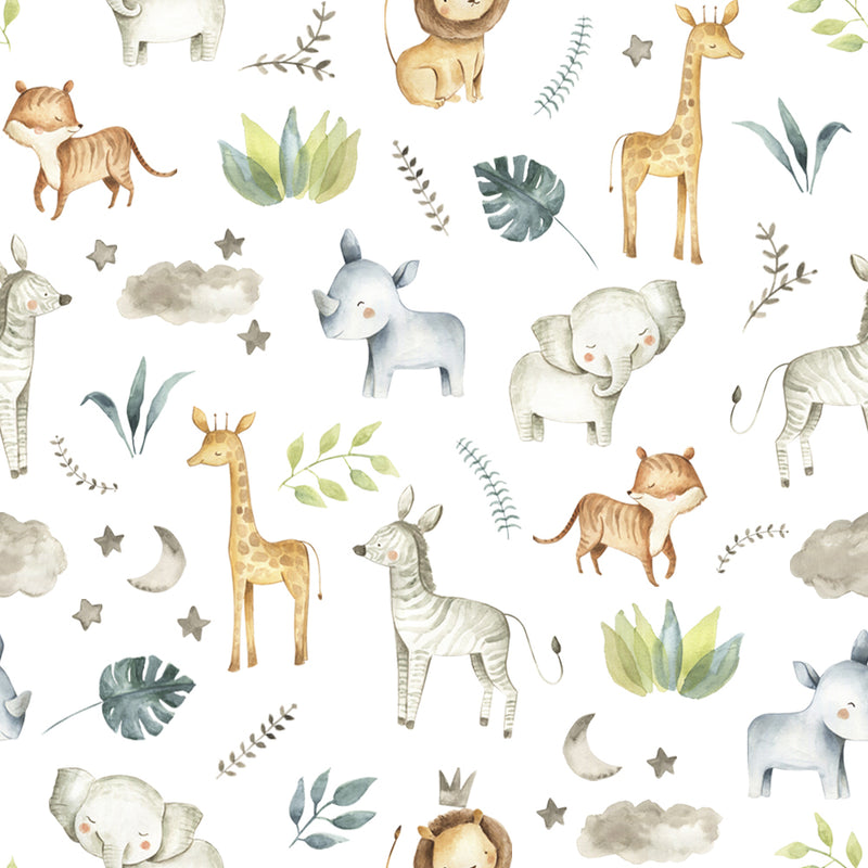 Safari Baby Animals Fitted Cot Bed Sheet freeshipping - Big Little Bedrooms