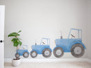 Blue watercolour tractor children's bedroom and nursery wall stickers