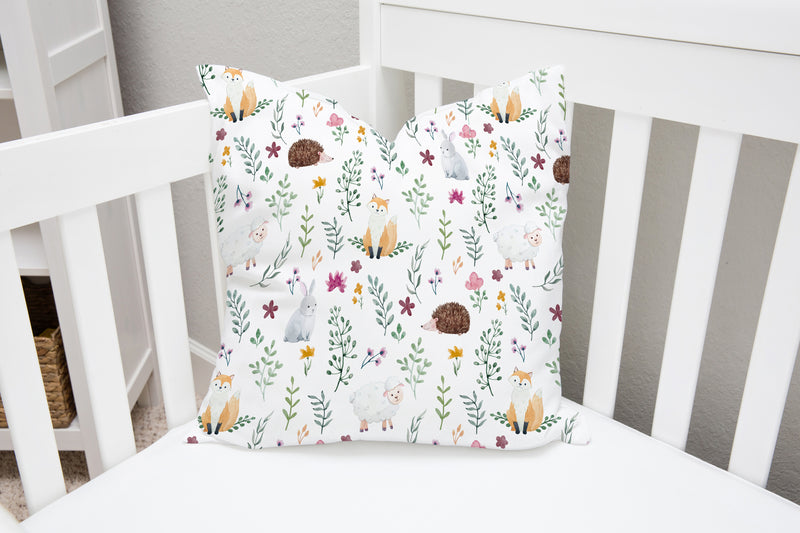 Woodland animals children's bedroom and nursery cushion.