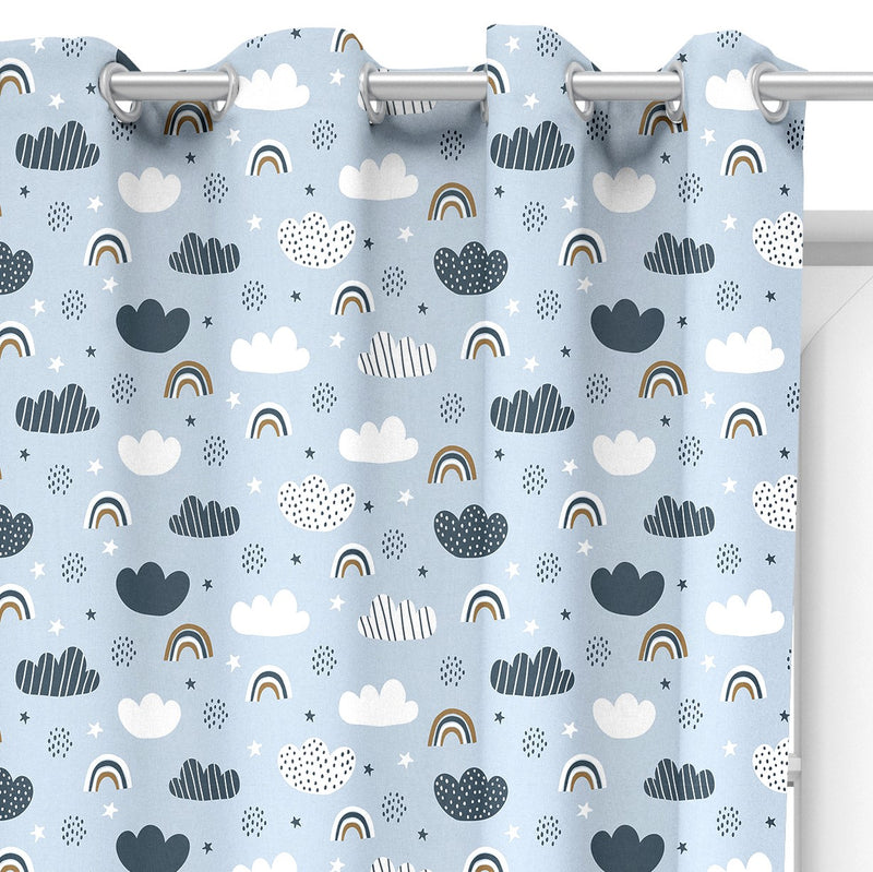 Cloud and Rainbow curtains, blue freeshipping - Big Little Bedrooms